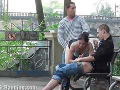ChiliMoms presents: Public threesome sex on the street. awesome!