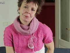 ChiliMoms presents: Skinny mature grandma works her hairy pussy