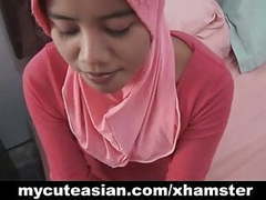 ChiliMoms presents: Asian amateur in head scarf sucks then fucks