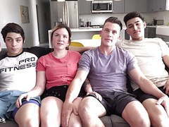 ChiliMoms presents: Crazy teen 4some. ass splitting huge cock and rimming!