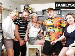 ChiliMoms presents: Family deflowers virgin son in a bar