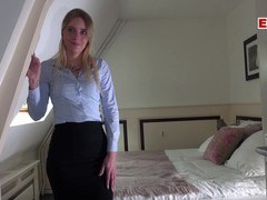 ChiliMoms presents: German female real estate agent secretary in pantyhose fuck
