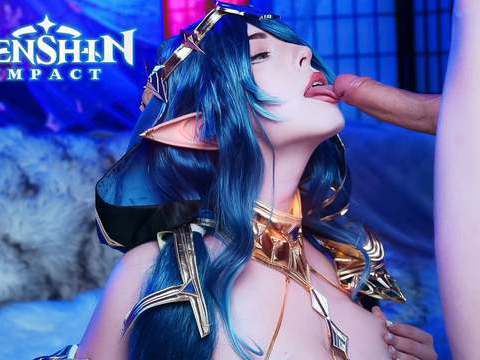 ChiliMoms presents: Genshin impact. layla swallows a big cock down her throat - mollyredwolf