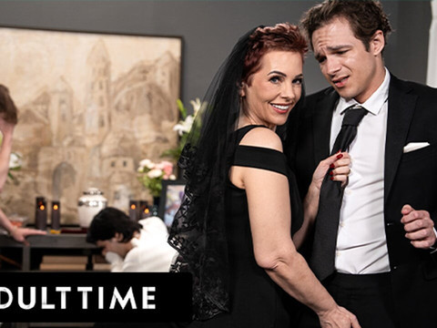 ChiliMoms presents: Adult time - horny tattooed gilf ruby lynne caught fucking big dick stud during her hubby's funeral!