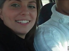 ChiliMoms presents: Gf licks his cock in the car