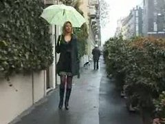 ChiliMoms presents: Skirt and boots babe flashes in public