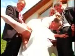 ChiliMoms presents: Gangbang of a hot bride with pissing