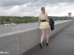 ChiliMoms presents: Jeny smith public flasher shares great upskirt views on the streets