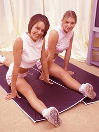 ChiliMoms presents: Two lesbian fitnessing horny hotties end up fucking hard
