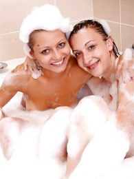 ChiliMoms presents: Naughty sexy young chicks taking a hot bubble bath together