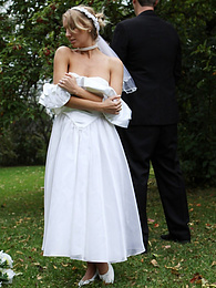 ChiliMoms presents: Blonde bride Hayley Marie Coppin gets naked on a lawn while taking her vows