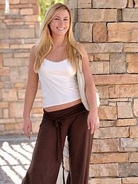 ChiliMoms presents: Light-Haired american cutie Summer Solstice removes her clothes and toys her twat
